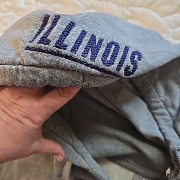 Vintage Nike 1990s Illinois Fighting Illini Embroidered Gray Pullover Hoodie XXL - Picture 4 of 8